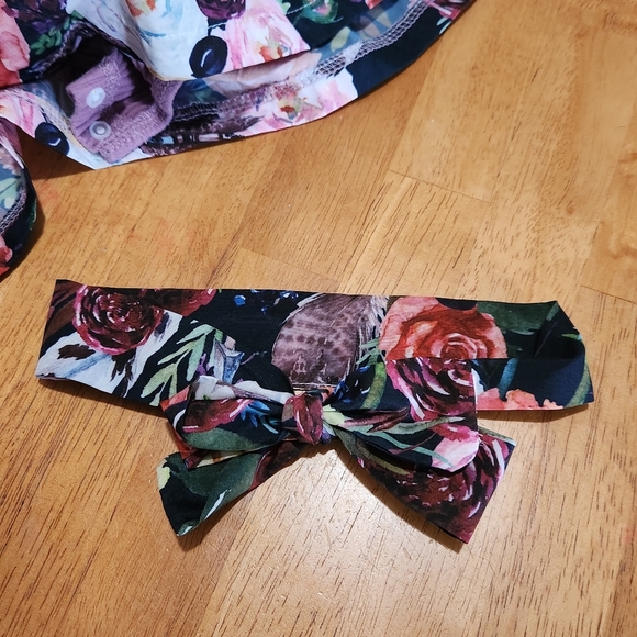 Baby Girl floral Dress with headband. Size 12-18M - Picture 10 of 13